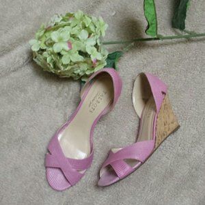 Pink Cork Wedge Shoes